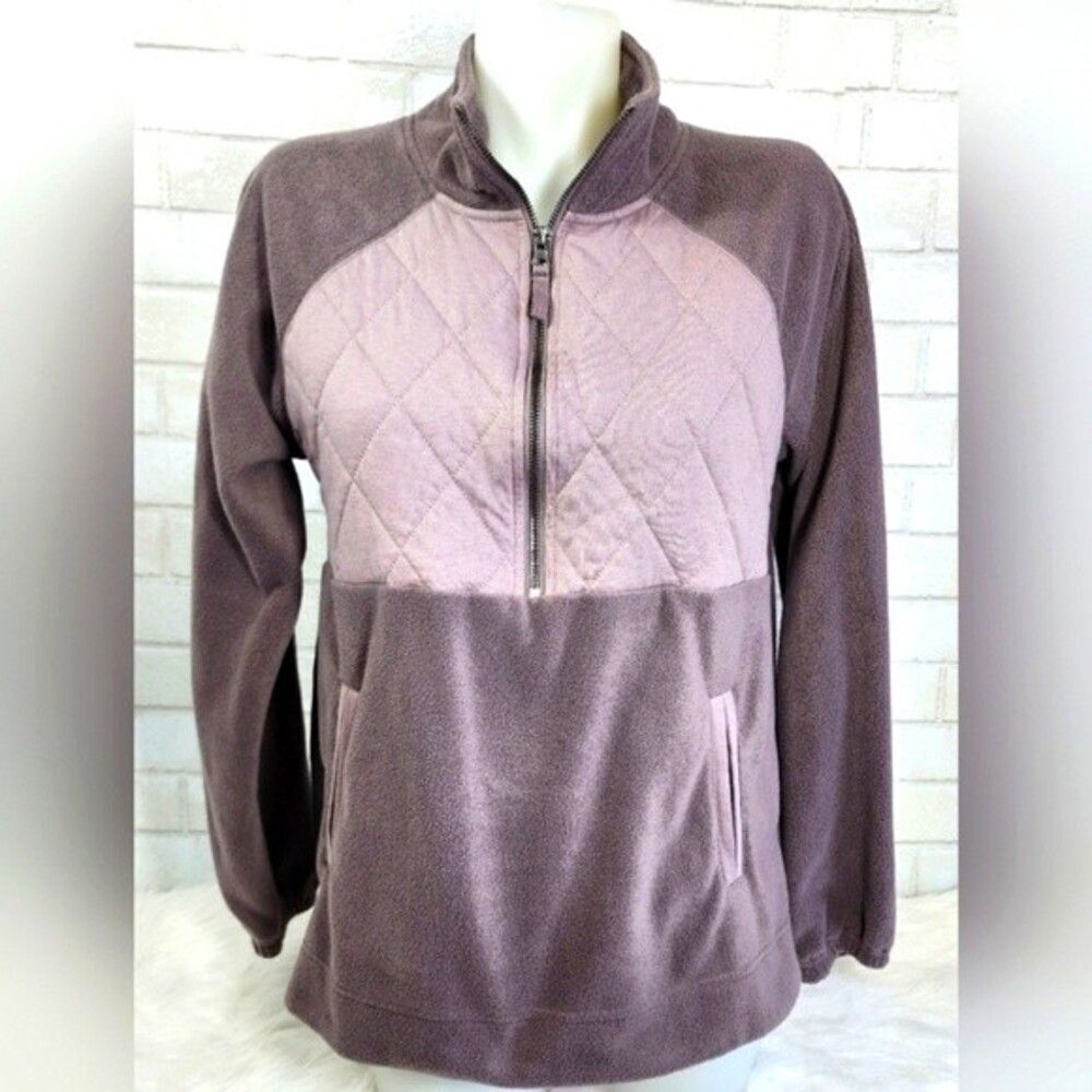 Maurices small fleece and quilted top long sleeve sweater like 1/4 zip up shirt